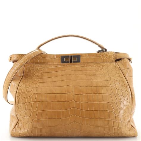 fendi peekaboo crocodile|fendi peekaboo price euro.